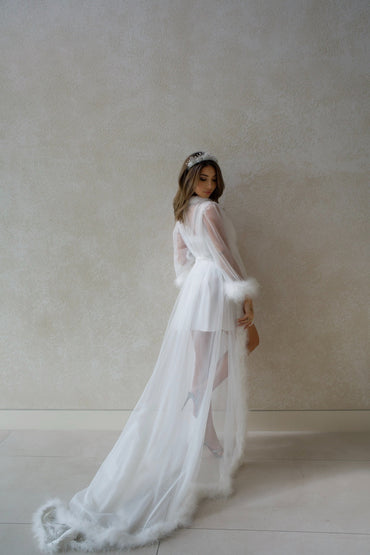 Bridal Fur Tulle Robe