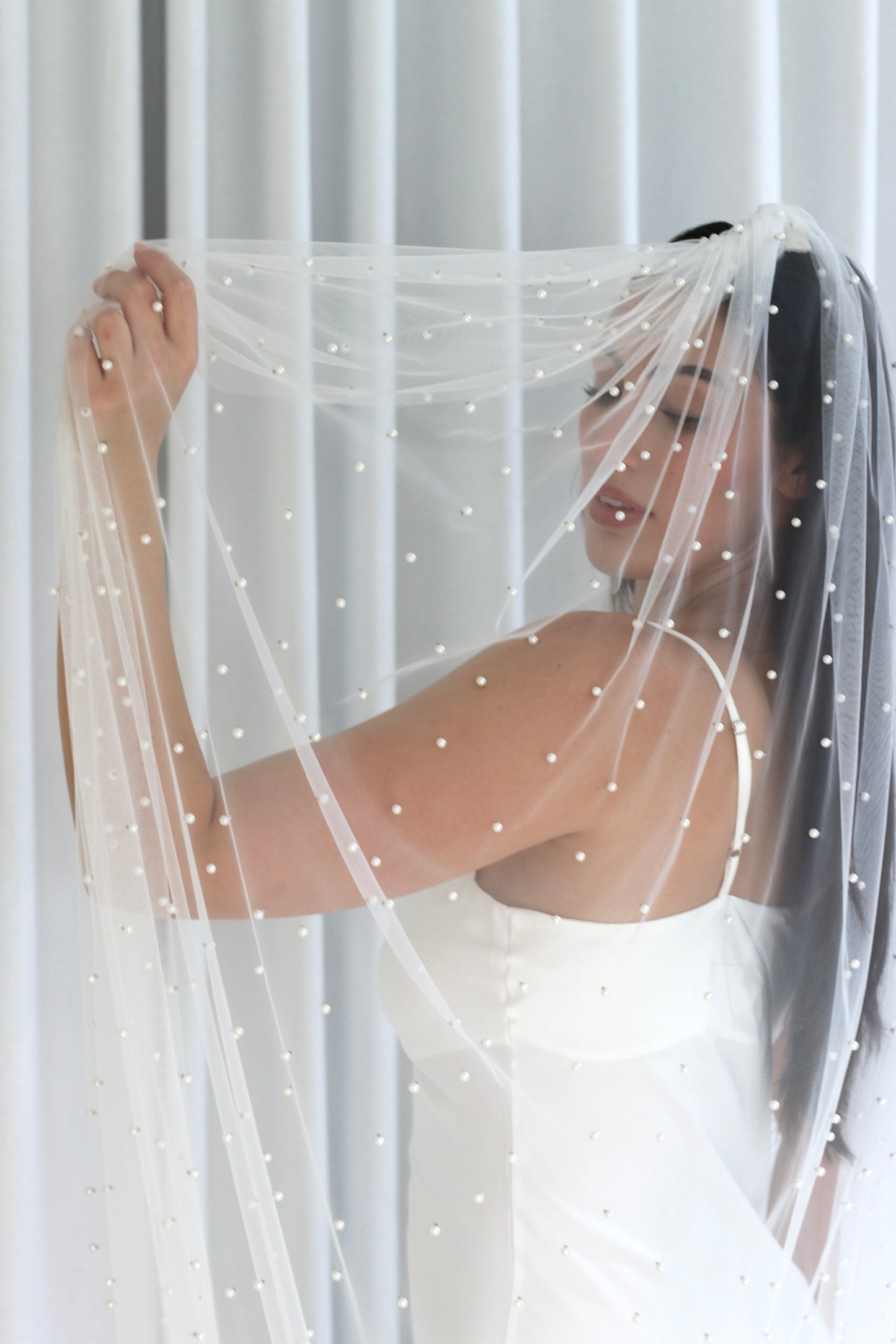 Sheer Pearl Tulle Veil
