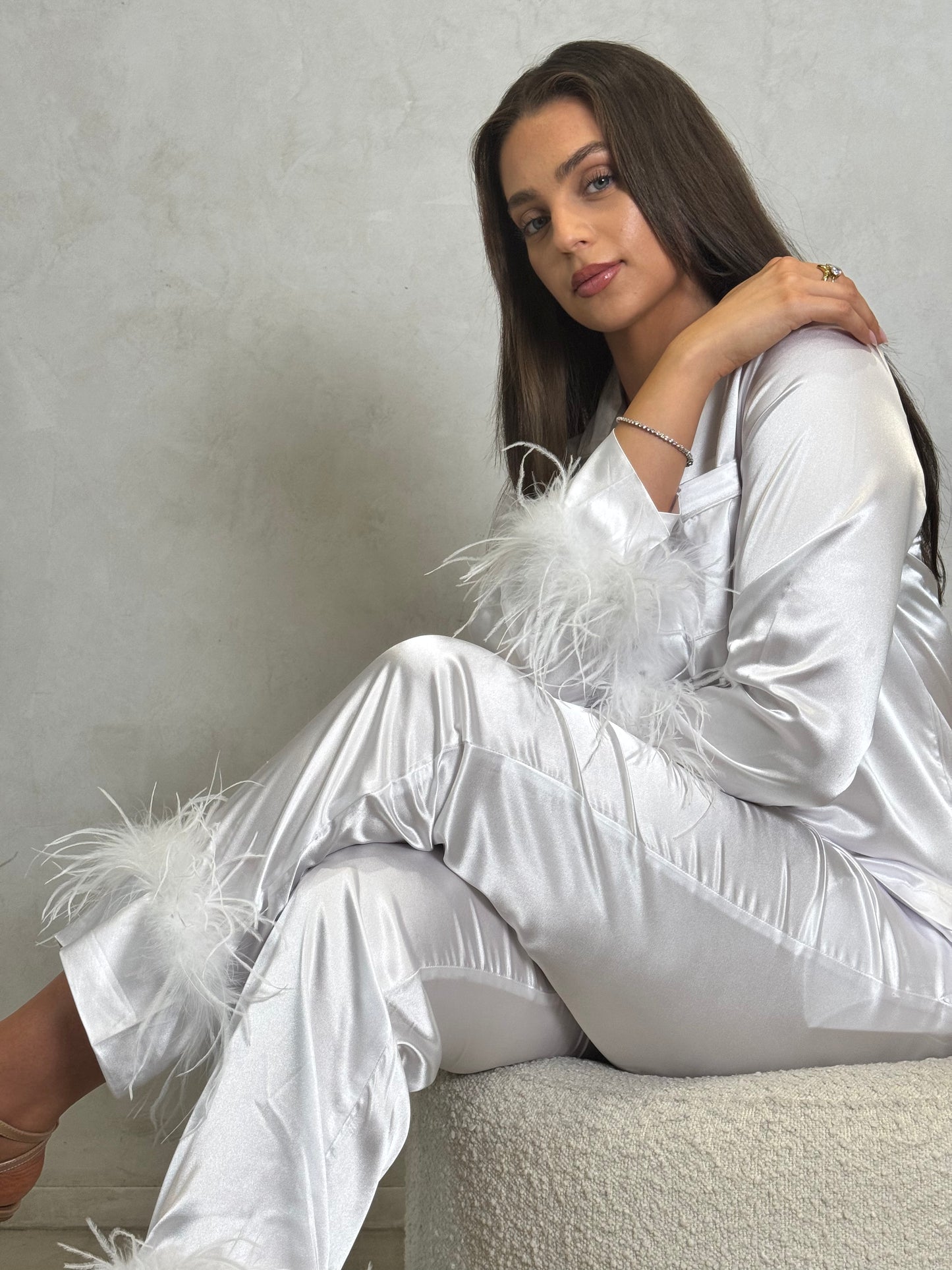 White Silk Pyjamas