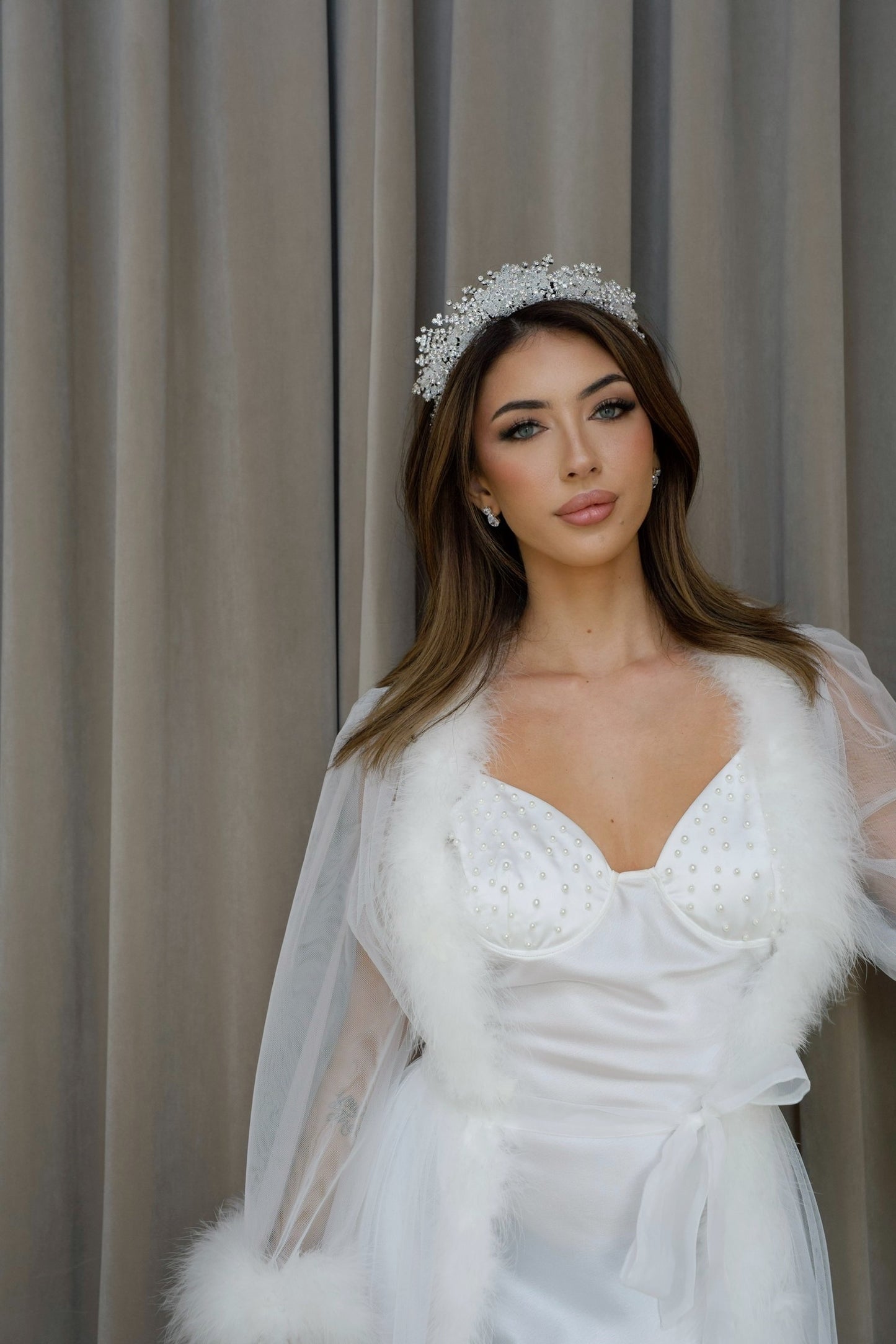 Rayhana Bridal Fur Tulle Robe