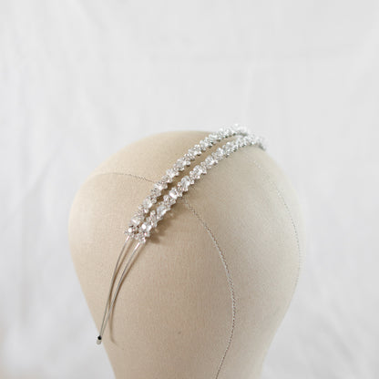 White headband with sparkling crystal beads